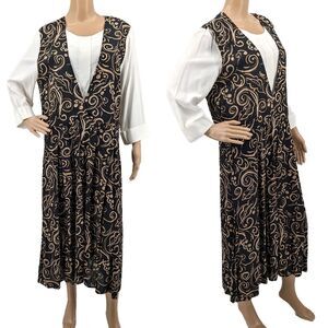 Vintage 1990s K Studio Maxi Dress Cottagecore Boho Granny Size 14 Petite